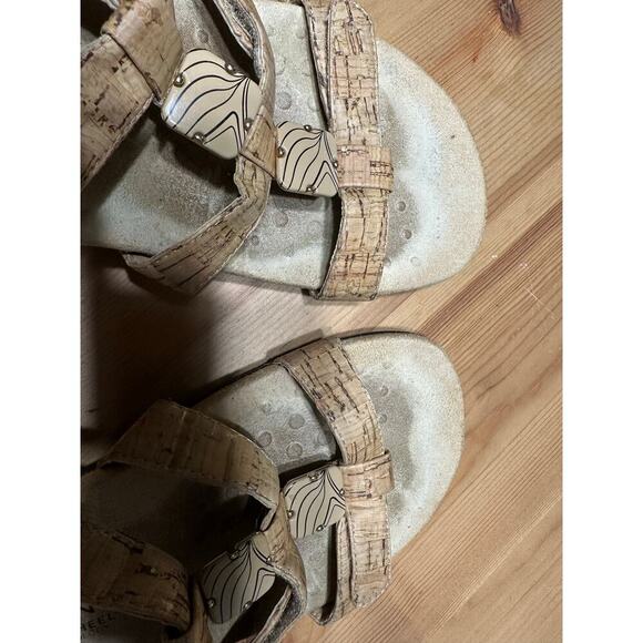 Vionic Amber Cork Sandals Women's Shoes Size 8 Tan Summer Walking Comfort Flaws - Picture 9 of 10